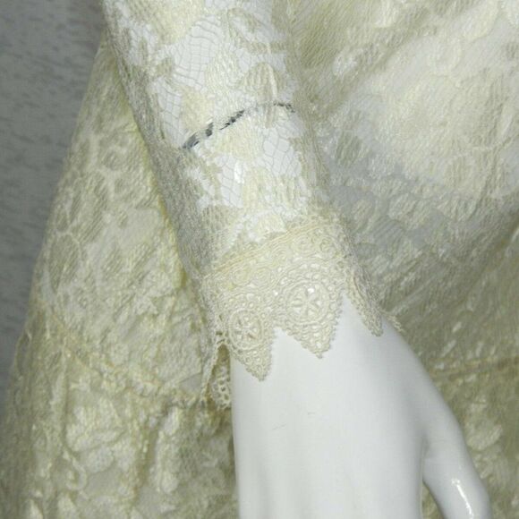Jessica McClintock Gunne Sax Size Medium Dress Ivory Lace Vintage - Picture 6 of 11